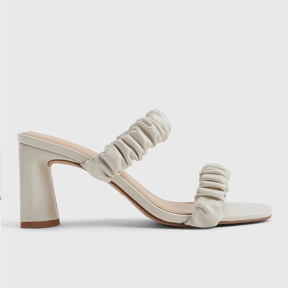 Express Ruched Double Band Heeled Sandals - size 8